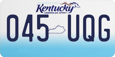 KY license plate 045UQG