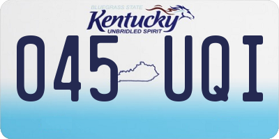 KY license plate 045UQI