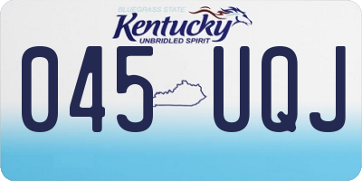 KY license plate 045UQJ