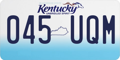 KY license plate 045UQM