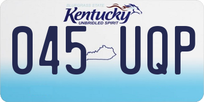 KY license plate 045UQP
