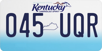 KY license plate 045UQR