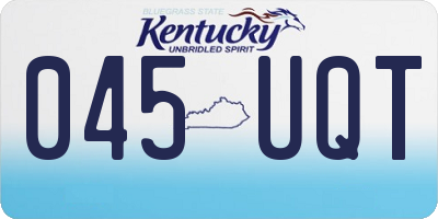KY license plate 045UQT