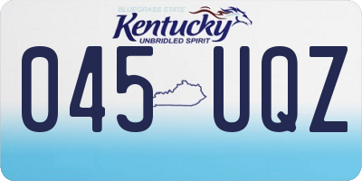 KY license plate 045UQZ