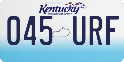 KY license plate 045URF