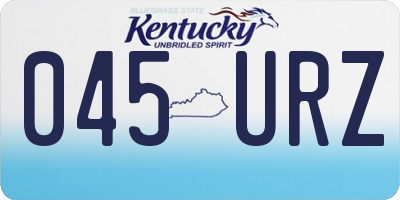 KY license plate 045URZ