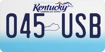 KY license plate 045USB