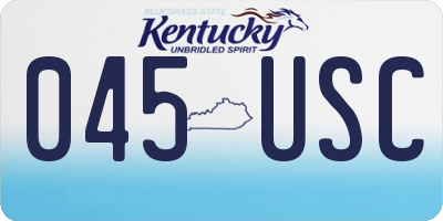 KY license plate 045USC