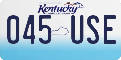 KY license plate 045USE