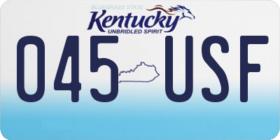 KY license plate 045USF