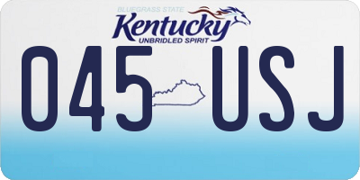 KY license plate 045USJ
