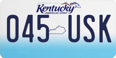 KY license plate 045USK