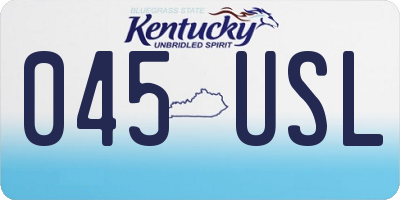 KY license plate 045USL