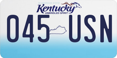 KY license plate 045USN