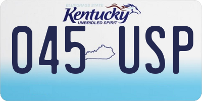 KY license plate 045USP