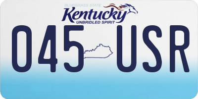 KY license plate 045USR