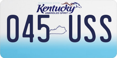 KY license plate 045USS