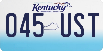 KY license plate 045UST