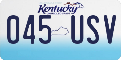KY license plate 045USV