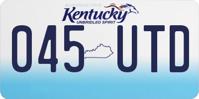 KY license plate 045UTD