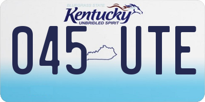 KY license plate 045UTE
