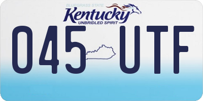 KY license plate 045UTF