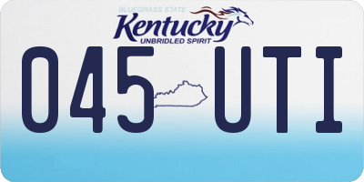 KY license plate 045UTI