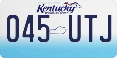 KY license plate 045UTJ