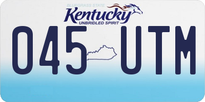 KY license plate 045UTM