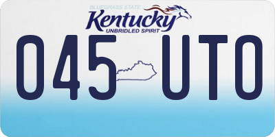 KY license plate 045UTO