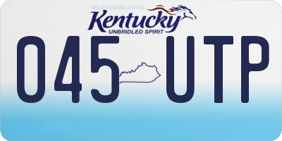 KY license plate 045UTP