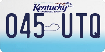 KY license plate 045UTQ