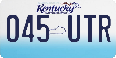 KY license plate 045UTR
