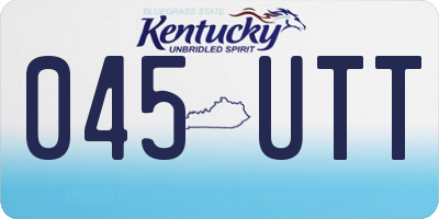 KY license plate 045UTT