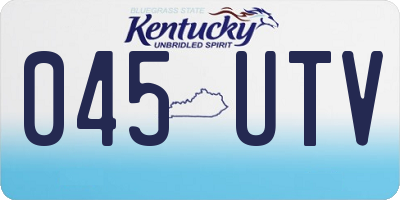 KY license plate 045UTV