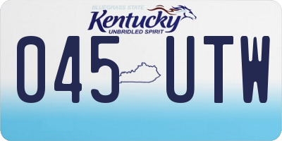 KY license plate 045UTW