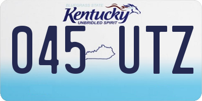 KY license plate 045UTZ