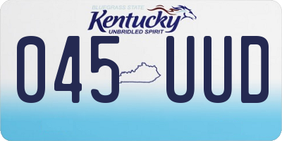 KY license plate 045UUD