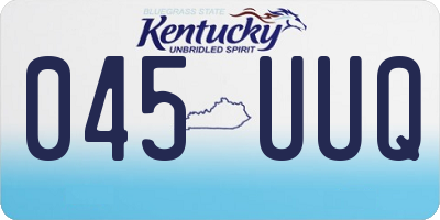 KY license plate 045UUQ