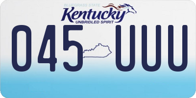 KY license plate 045UUU