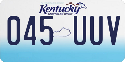 KY license plate 045UUV