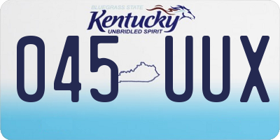 KY license plate 045UUX