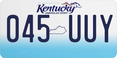 KY license plate 045UUY