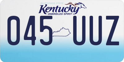 KY license plate 045UUZ