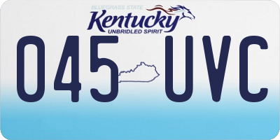 KY license plate 045UVC