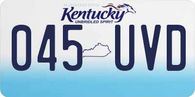 KY license plate 045UVD
