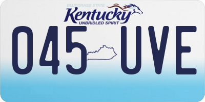 KY license plate 045UVE