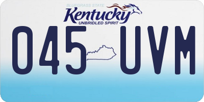 KY license plate 045UVM