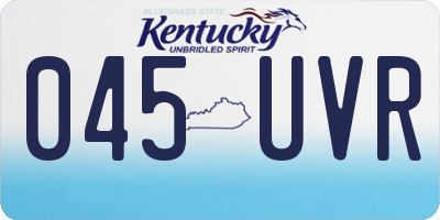 KY license plate 045UVR