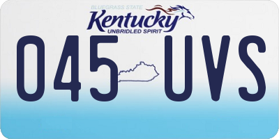 KY license plate 045UVS